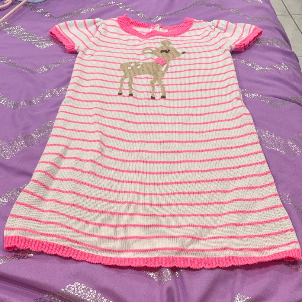 Gymboree Pink and Cream Striped sweater dress